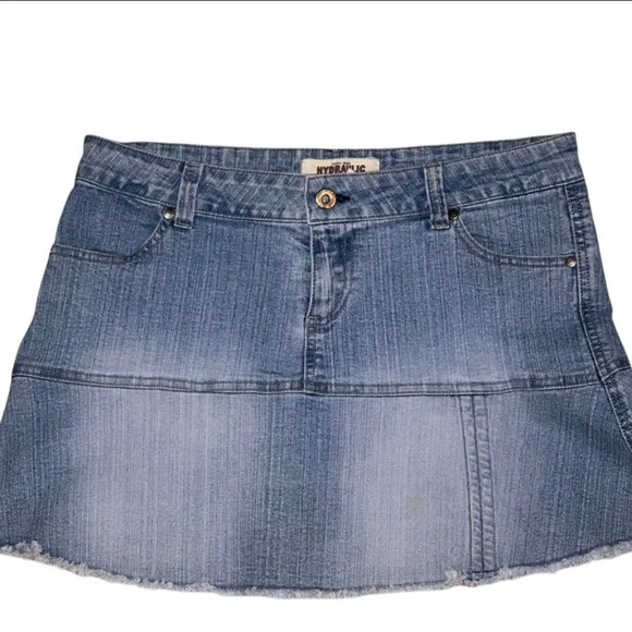 Vintage Y2K Micro Mini Denim Jean Skirt ~ Hydraulic ~ Size 9/10 - Picture 1 of 4